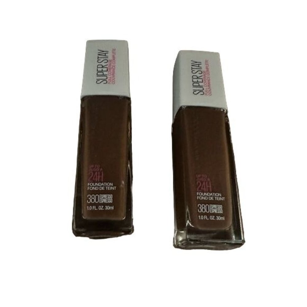 Maybelline New York Full Coverage SuperStay Foundation 380 Espresso Lot of 2